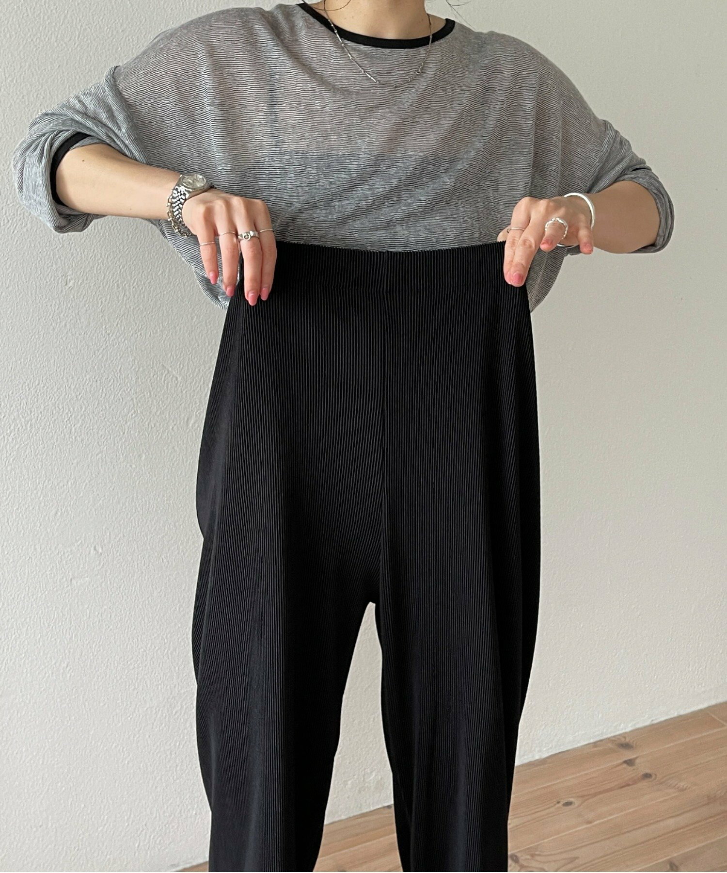 daily daily super stretch pleats wide pants